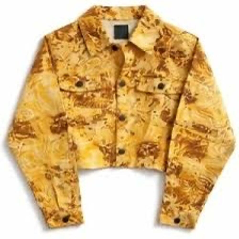 Wild Fable Cropped Yellow Floral Long Sleeve Jacket - Picture 3 of 3